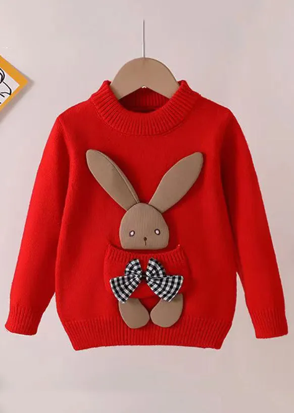 Lovely Yellow O Neck Pockets Patchwork Thick Girls Sweater Winter ML0050