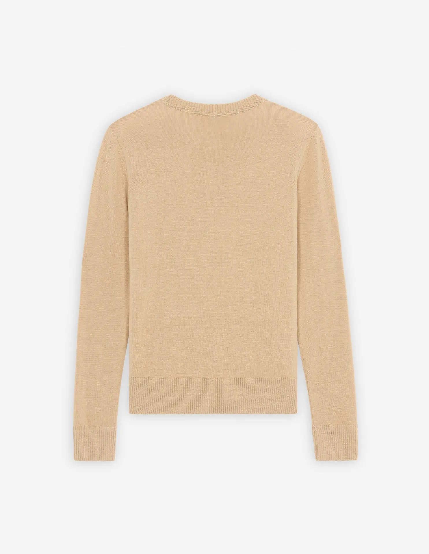 Maison Kitsune Women's Double Fox Head Patch R-Neck Cardigan Beige Melange GW00544KT1036 H250