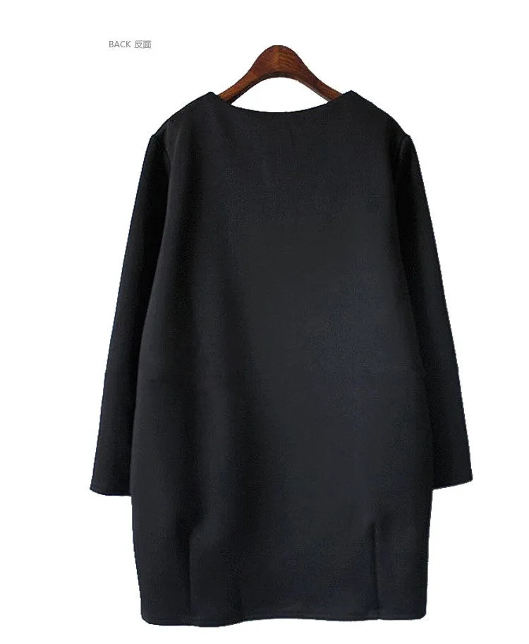 Miss Cat Women Long Sleeve Loose Dress