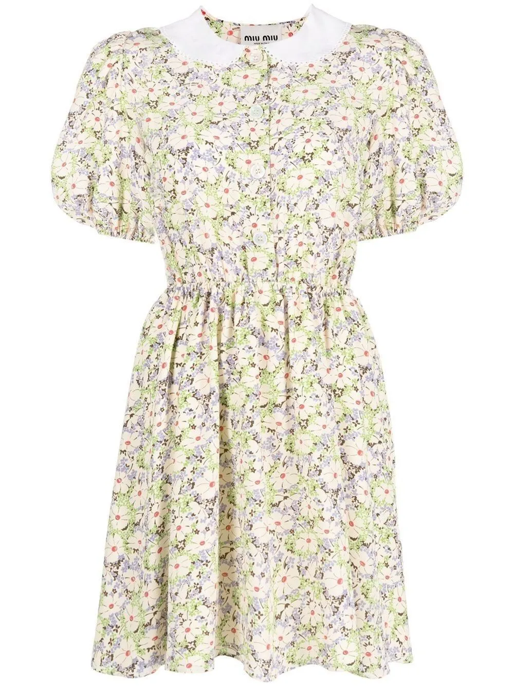 Miu Miu Floral Printed Silk Mini Dress