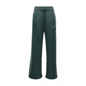Nike Women's Phoenix Fleece Wide-Leg Trousers with Drawstring Waist and Side Pockets in Vibrant Green