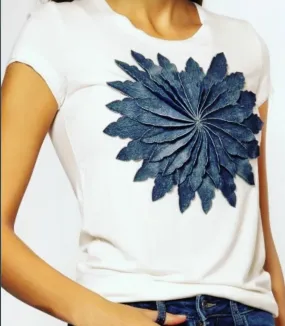 Niqi Denim Flower Top