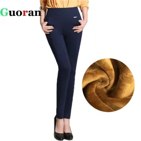 Office Thick Warm Fleece High Waist Pencil Pants