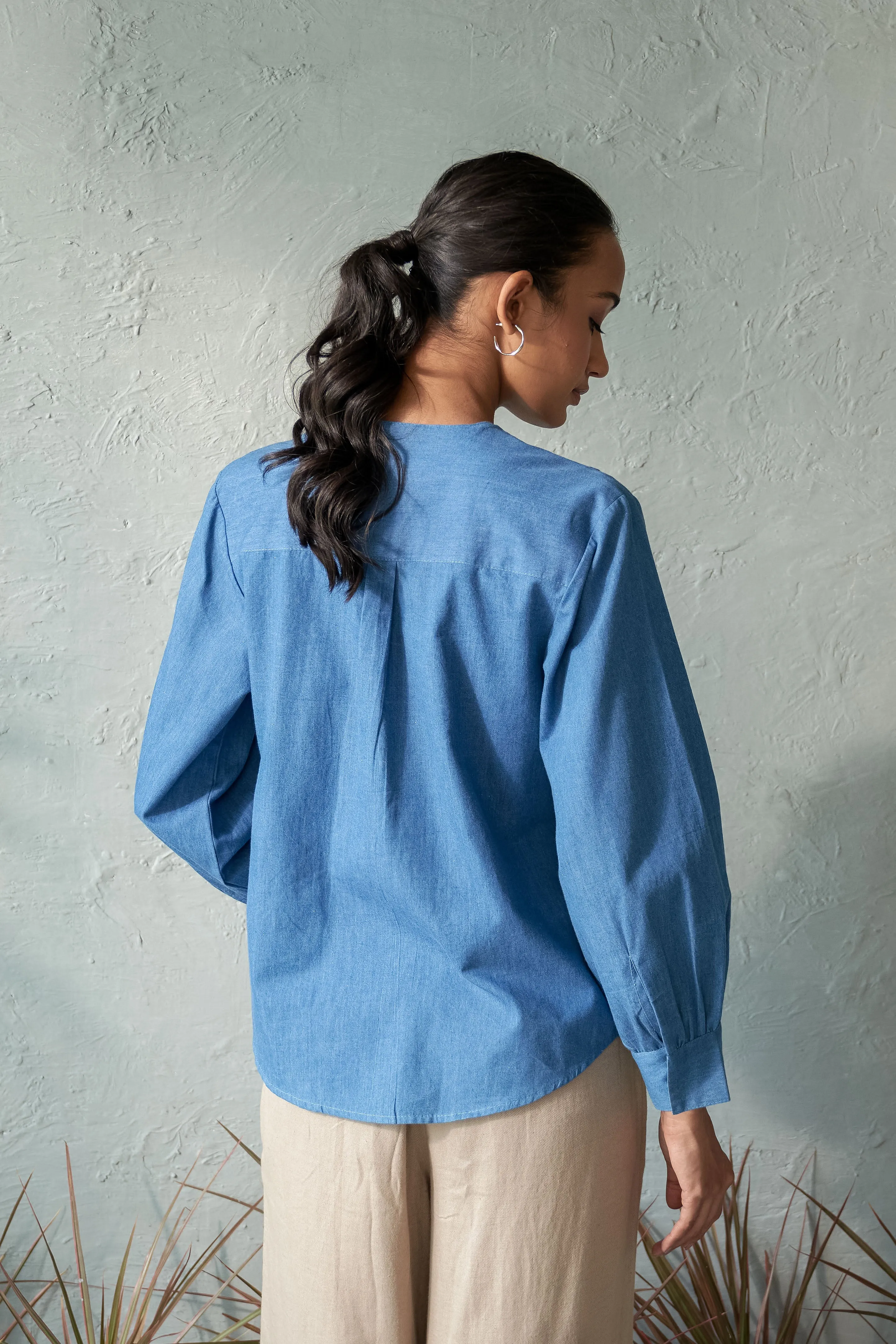 Oriental Denim Top