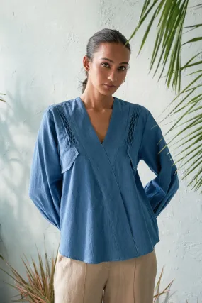 Oriental Denim Top