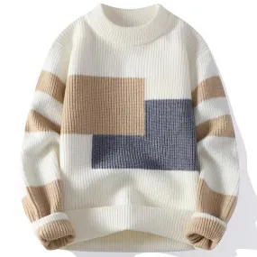 Paraduxe™ | Men's Patchwork Mock Neck Sweater