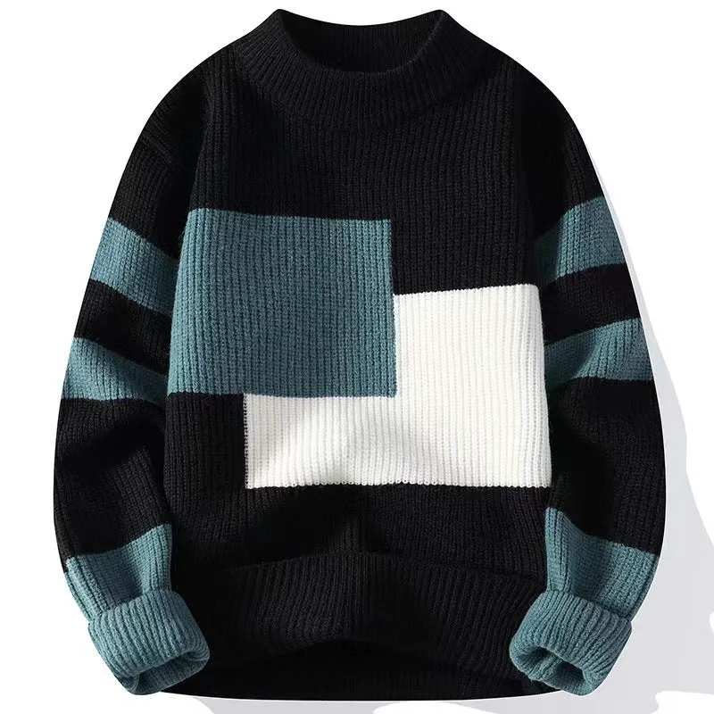 Paraduxe™ | Men's Patchwork Mock Neck Sweater