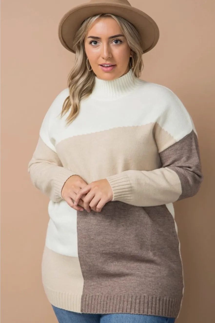 Patchwork Curvy Fit Sweater