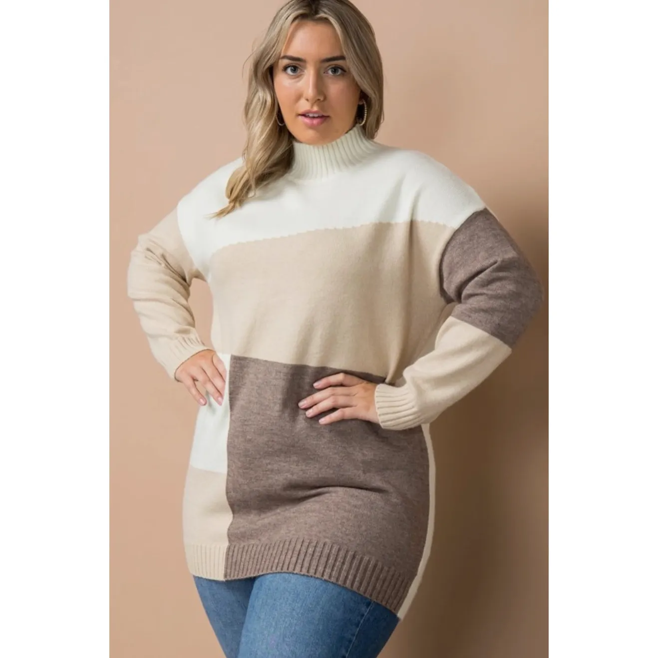 Patchwork Curvy Fit Sweater