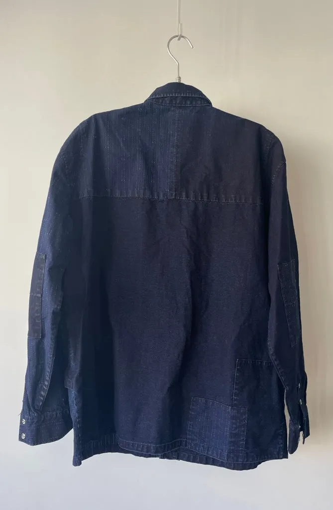 PATCHWORK DENIM WASHED GENTLEMAN BIG SHIRT