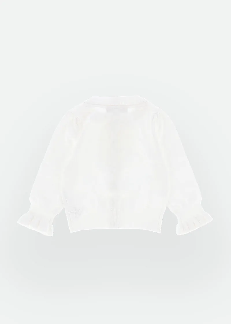 Pia Baby Pleated Cardigan Snowdrop
