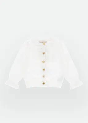 Pia Baby Pleated Cardigan Snowdrop