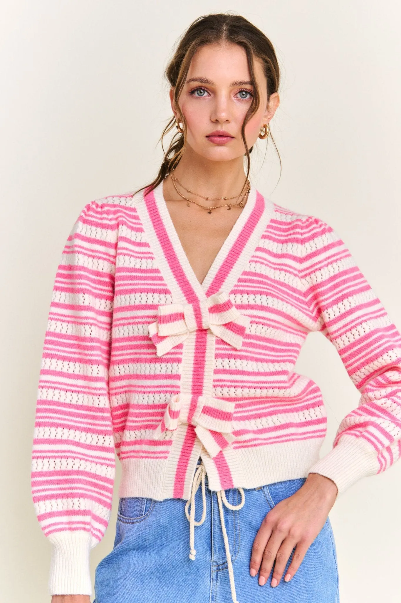 Pink Bow tie Sweater