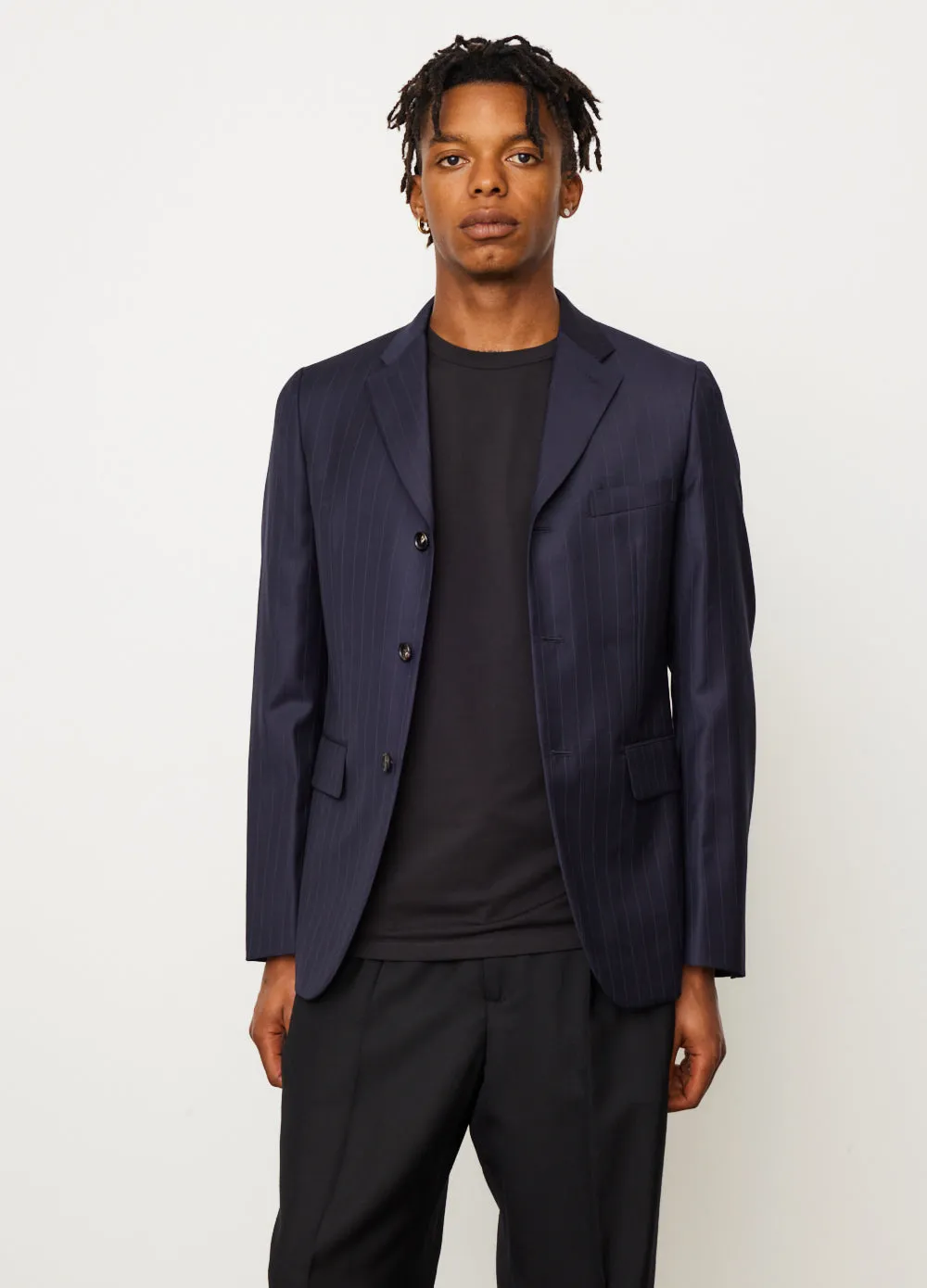 Pinstripe 3 Button Jacket