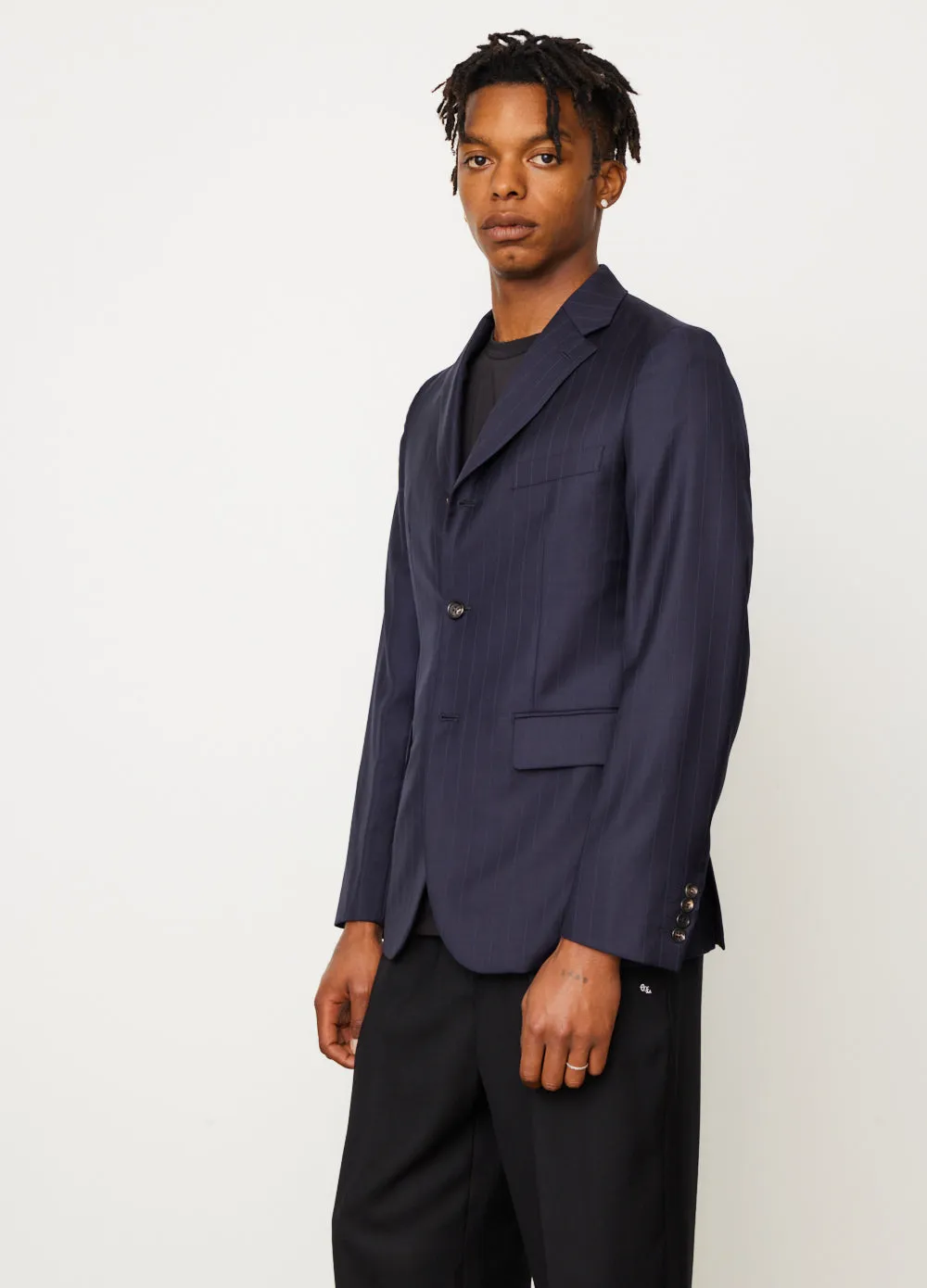 Pinstripe 3 Button Jacket