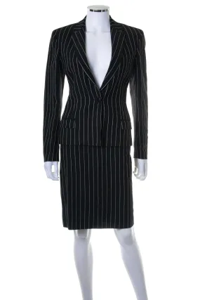Pinstripe Skirt Suit
