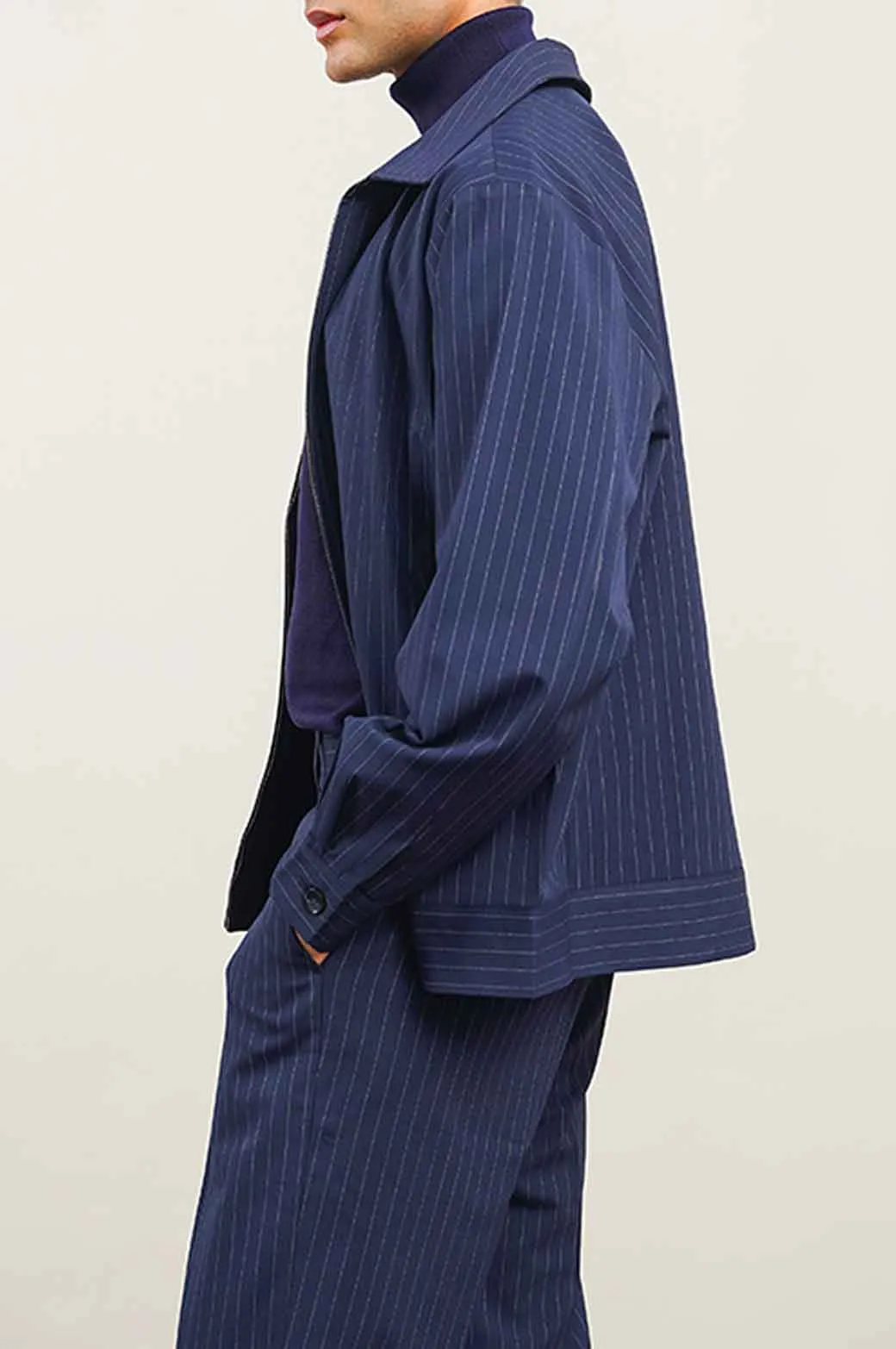 PINSTRIPE ZIPPER JACKET