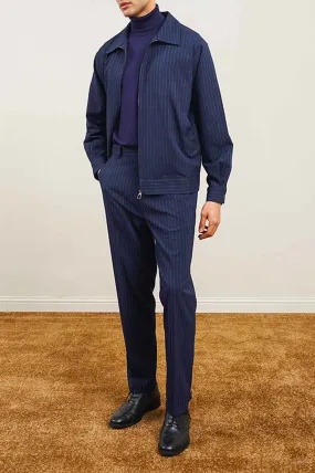 PINSTRIPE ZIPPER JACKET