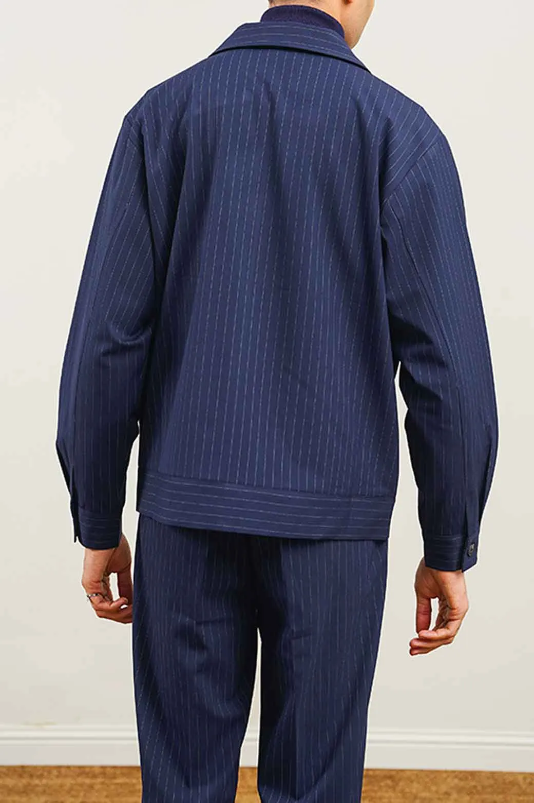 PINSTRIPE ZIPPER JACKET