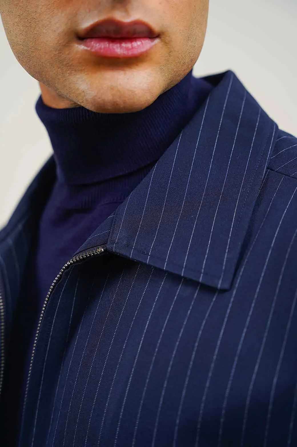 PINSTRIPE ZIPPER JACKET