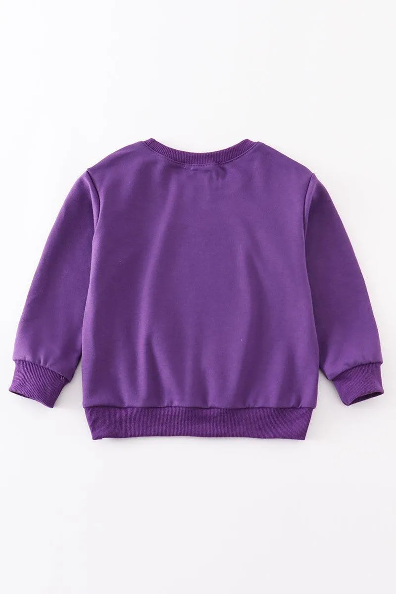 Purple Tiger Sequin Patch Sweatshirt