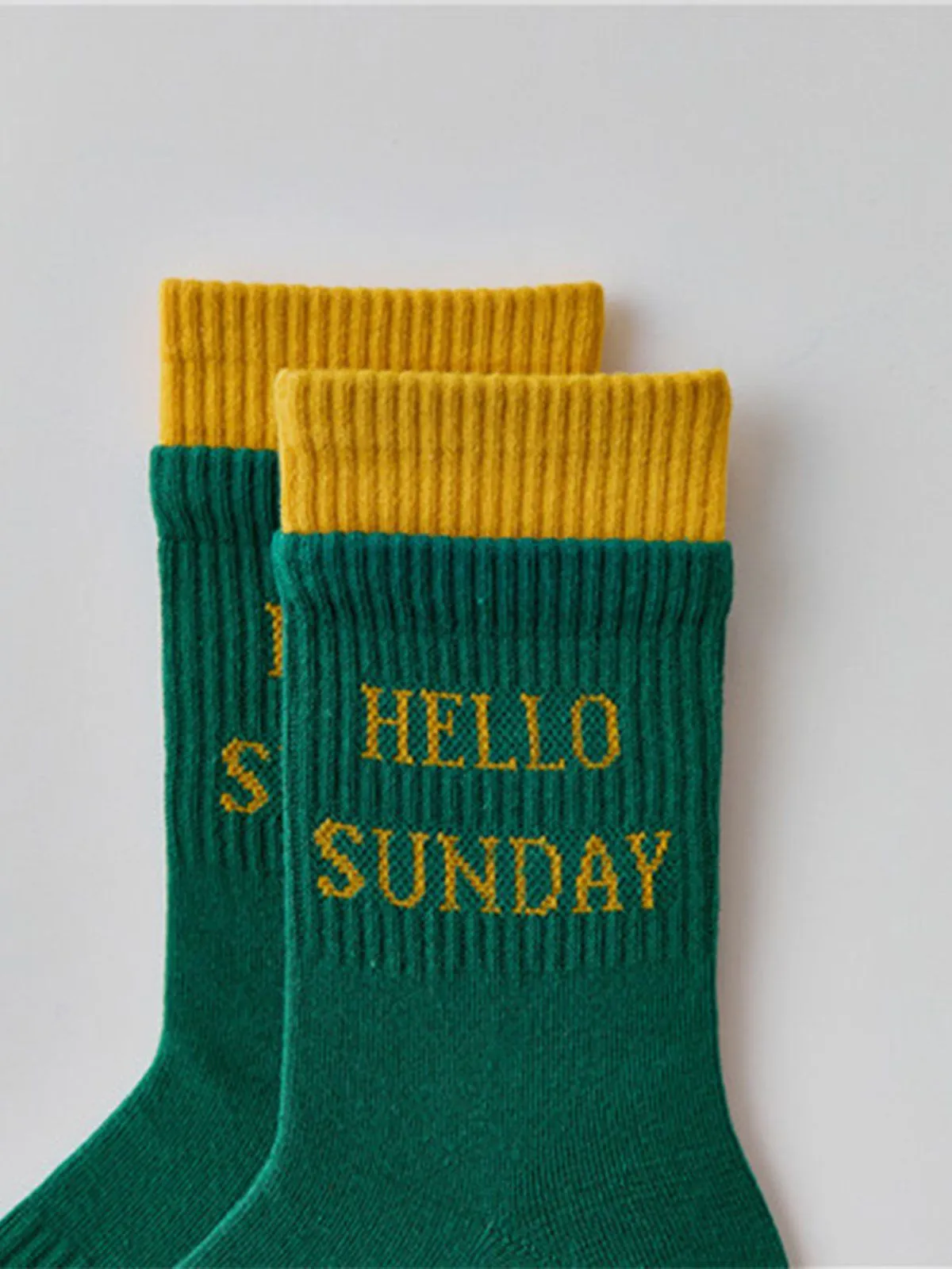 "HELLO SUNDAY" Socks
