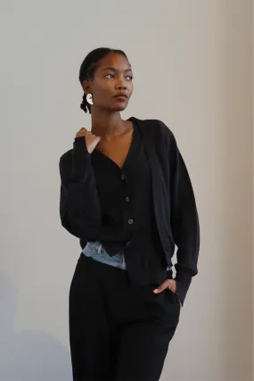 Raja Deconstructed Charcoal Cardigan