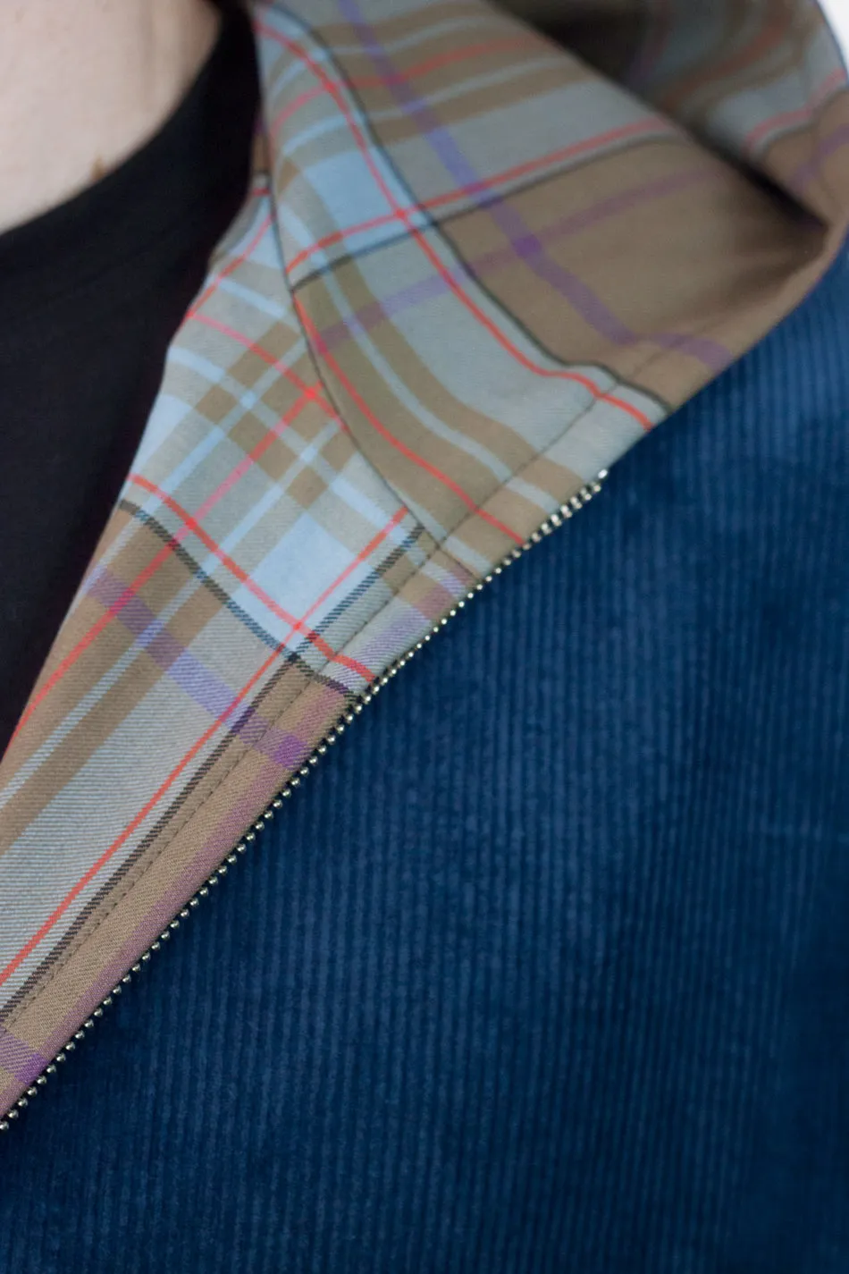 Reversible Jacket Marine Cord/Plaid