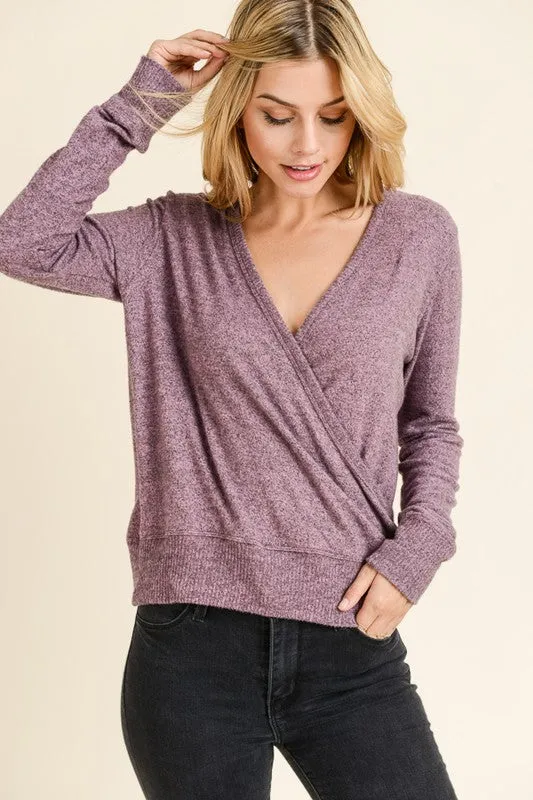 Reversible Tiger Brush V-Neck Top