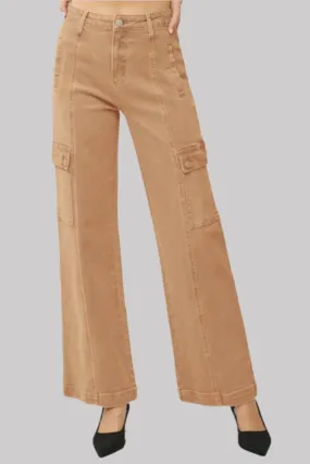 RISEN  High Rise Wide Leg Cargo Jeans