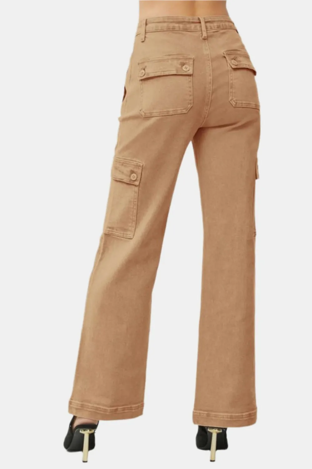 RISEN  High Rise Wide Leg Cargo Jeans