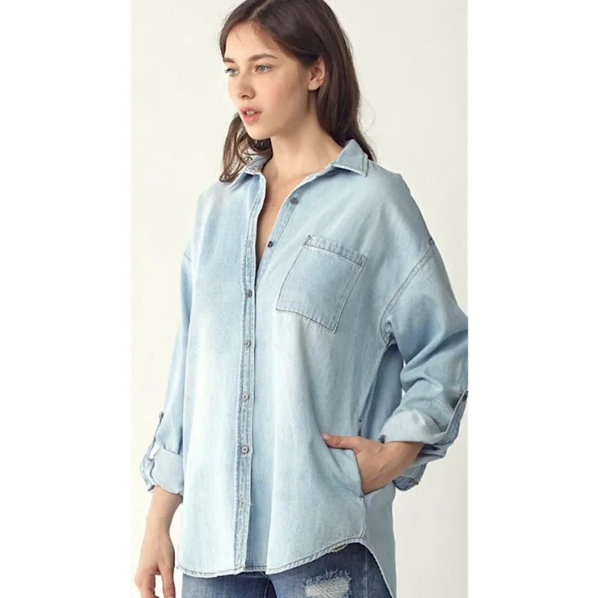 Risen Oversized Denim Shirt