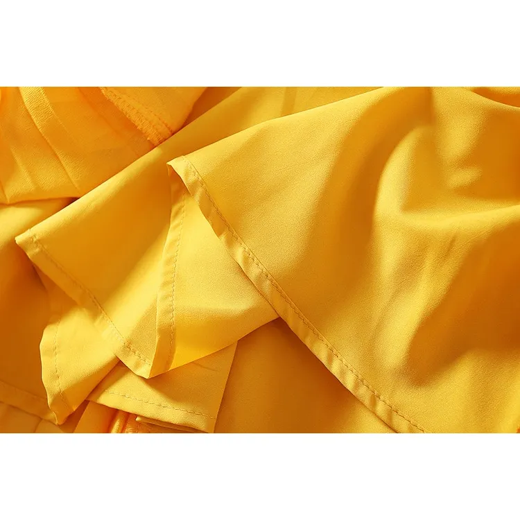 Ruffle Pleated Elegant Midi Dress