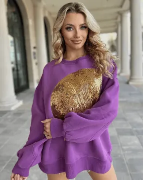 Sequin football fringe Pullover Sweater