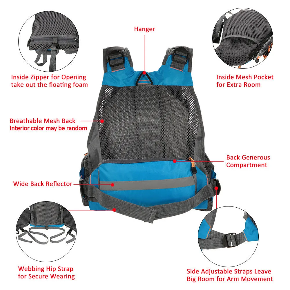 Sidiou Group Outdoor Breathable Padded Fishing Life Vest Bearing Life Safety Jacket Utility Vest