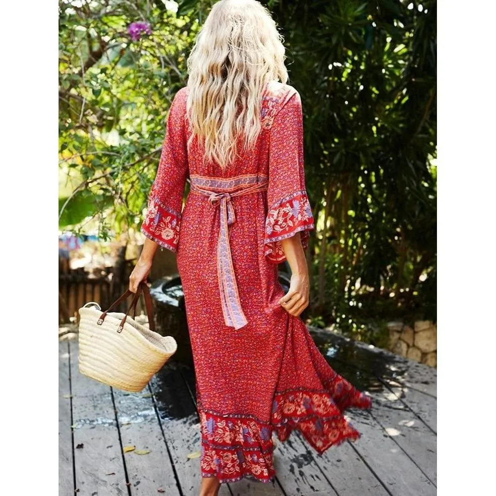 Single Breasted Beach Maxi Dress