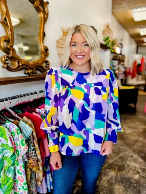 Small-Poppy Geo Purple Top