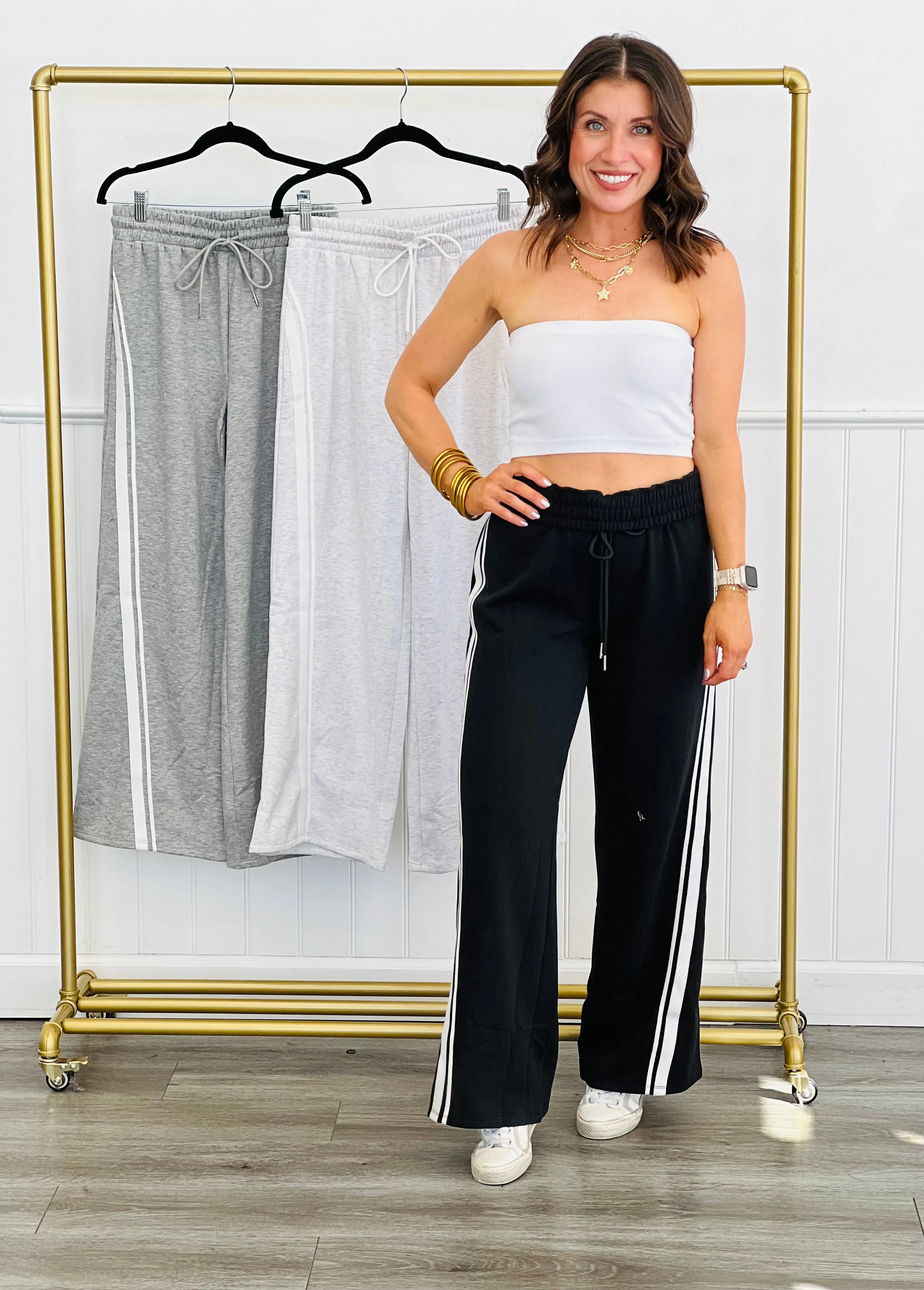 Sporty Side Stripe Pants (Reg.)-3 Colors