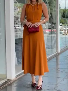SS2024 Elegant Sleeveless Slim Midi Dress