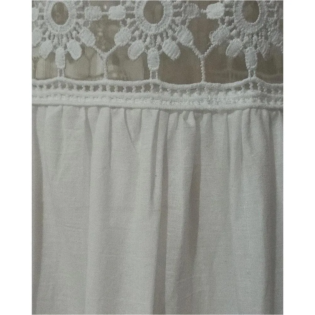 STRAP EMBROIDERY MIDI DRESS