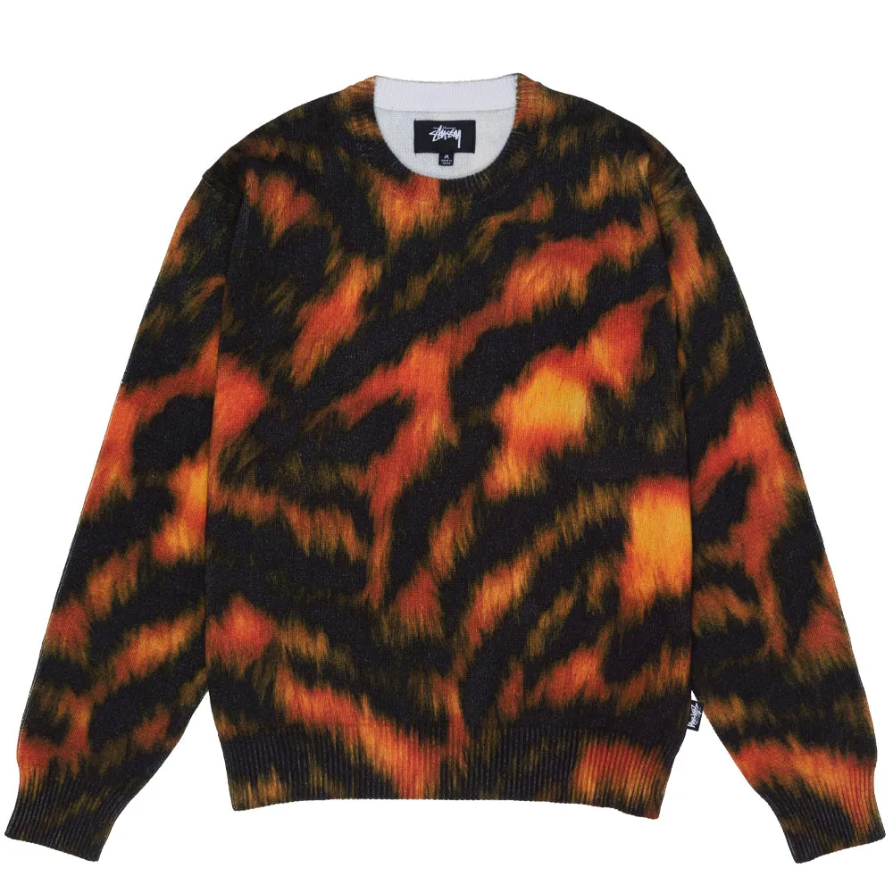 STÜSSY PRINTED FUR SWEATER // TIGER