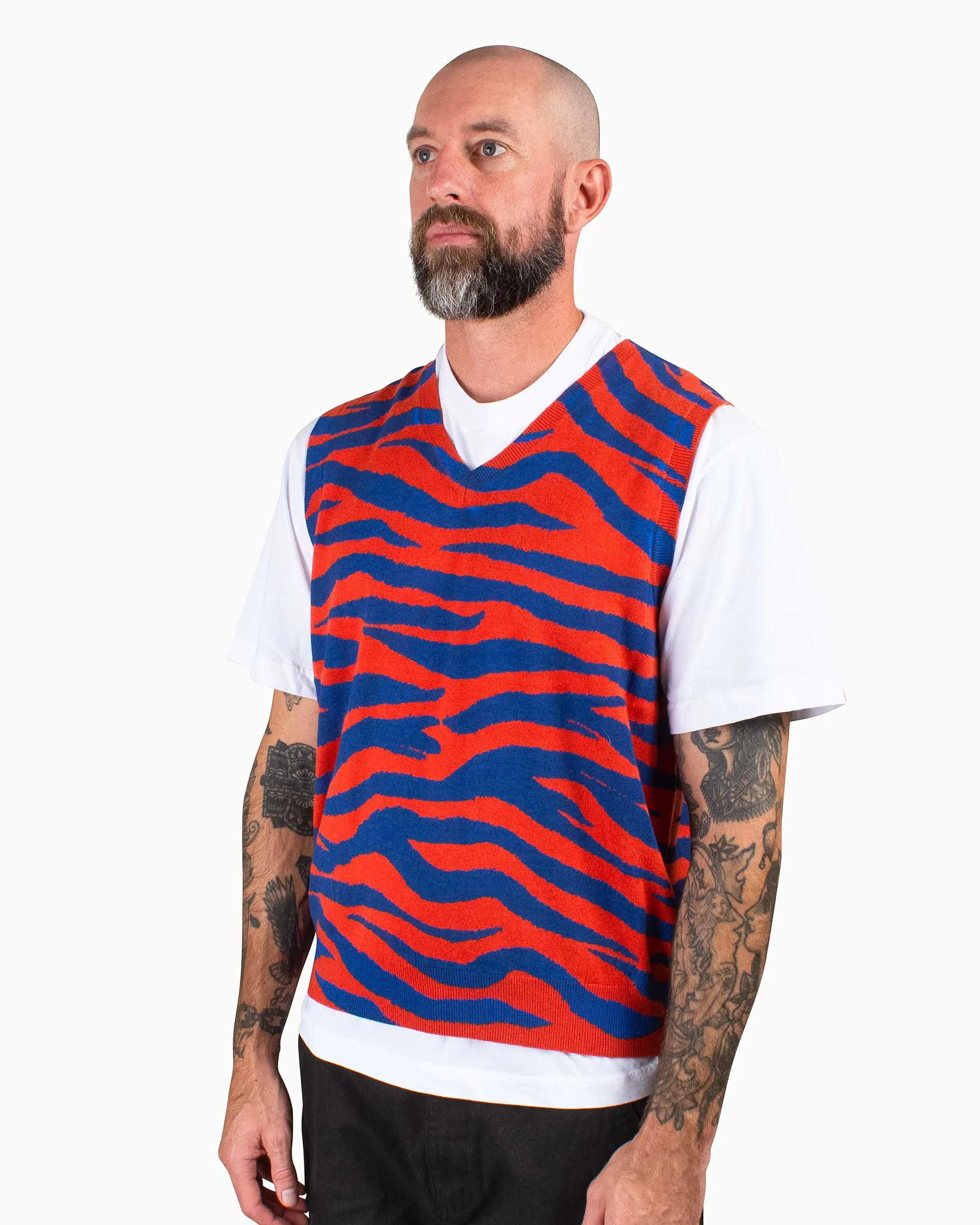 Stüssy Tiger Printed Sweater Vest Red