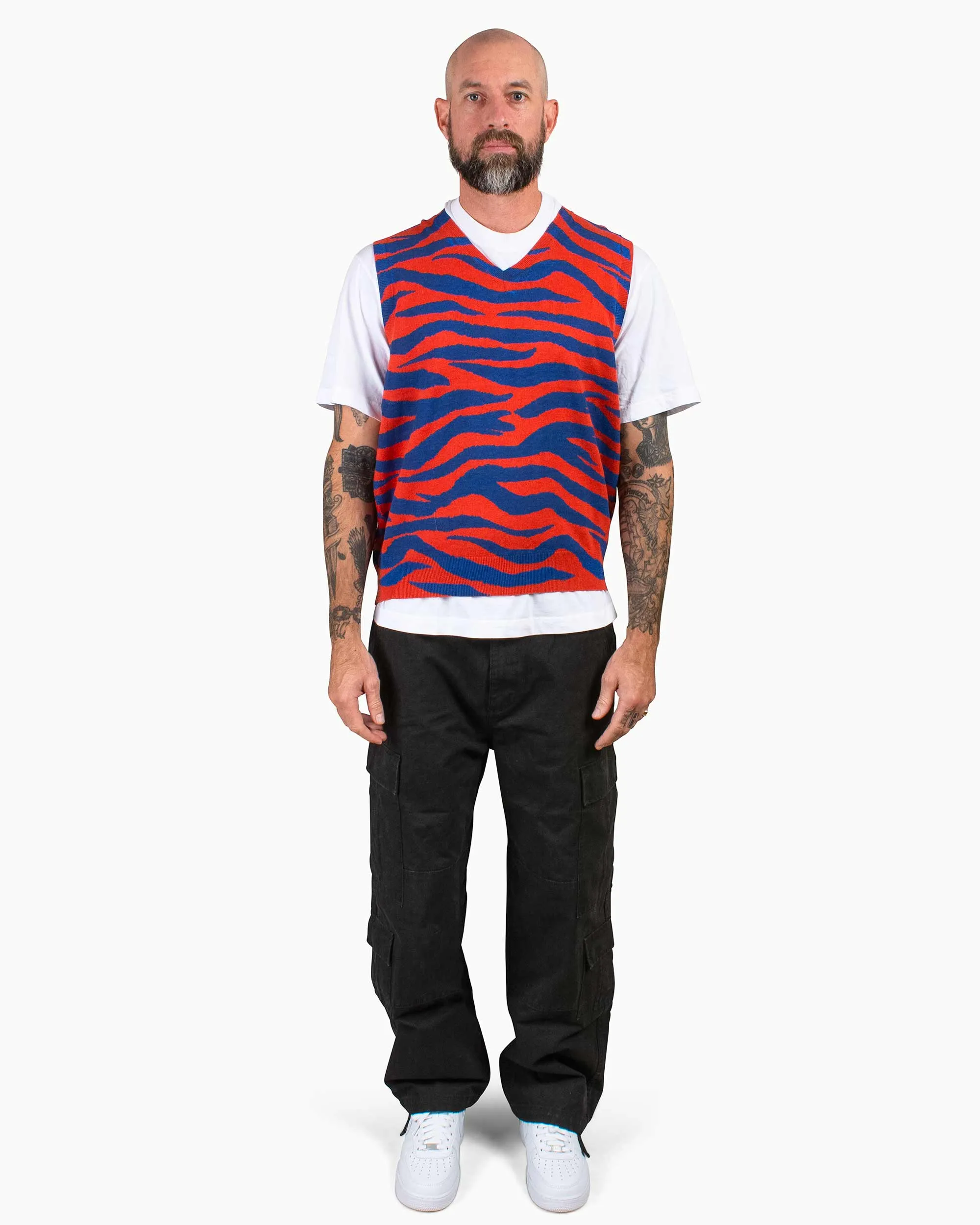 Stüssy Tiger Printed Sweater Vest Red