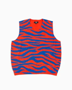 Stüssy Tiger Printed Sweater Vest Red