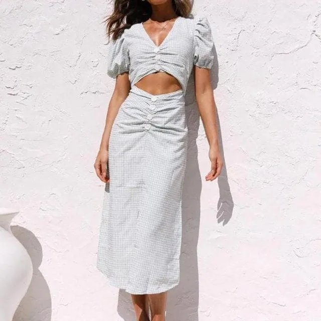 SUMMER SPLIT MIDI DRESS