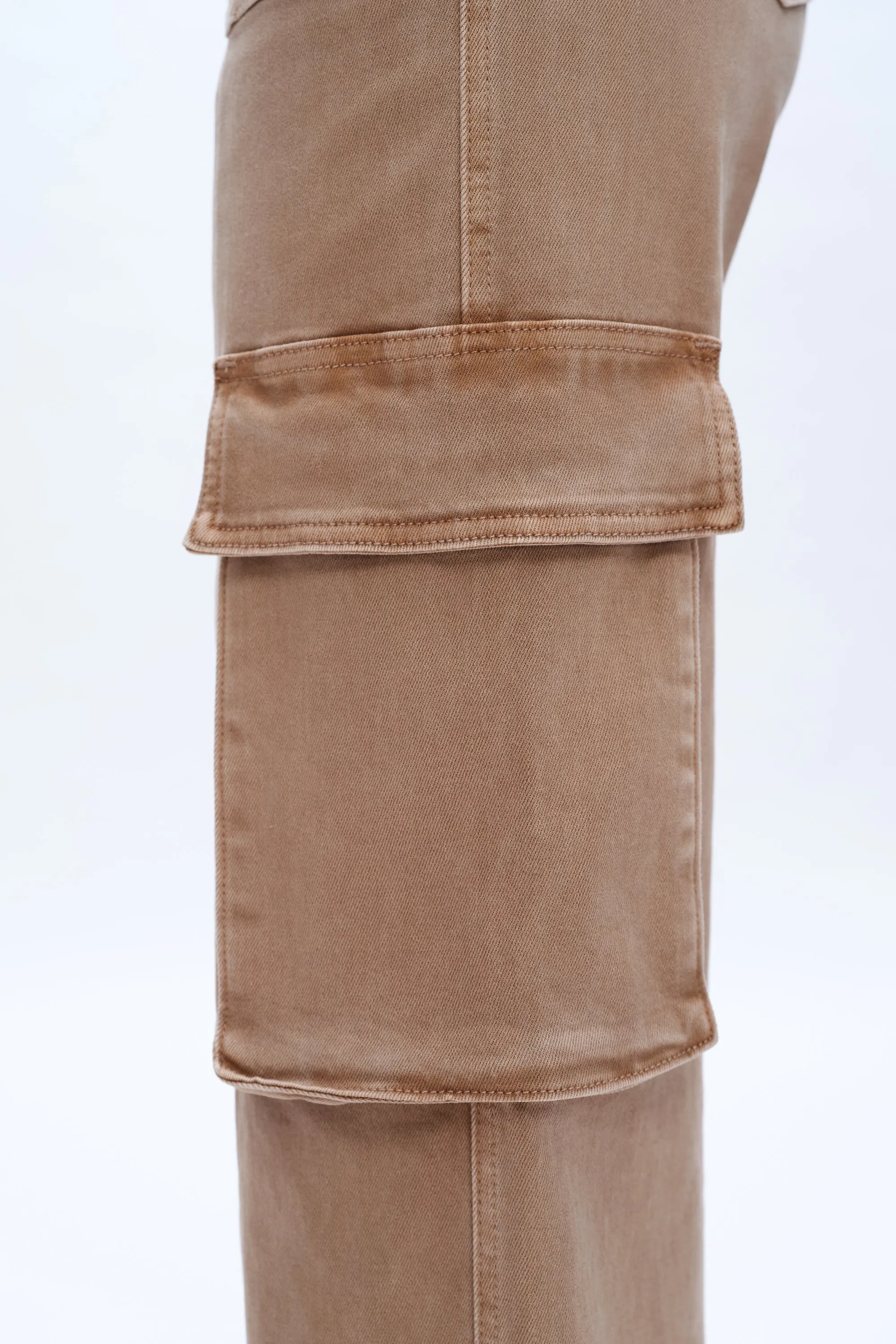 Super High Rise Cargo Straight Wide Leg Denim Jeans