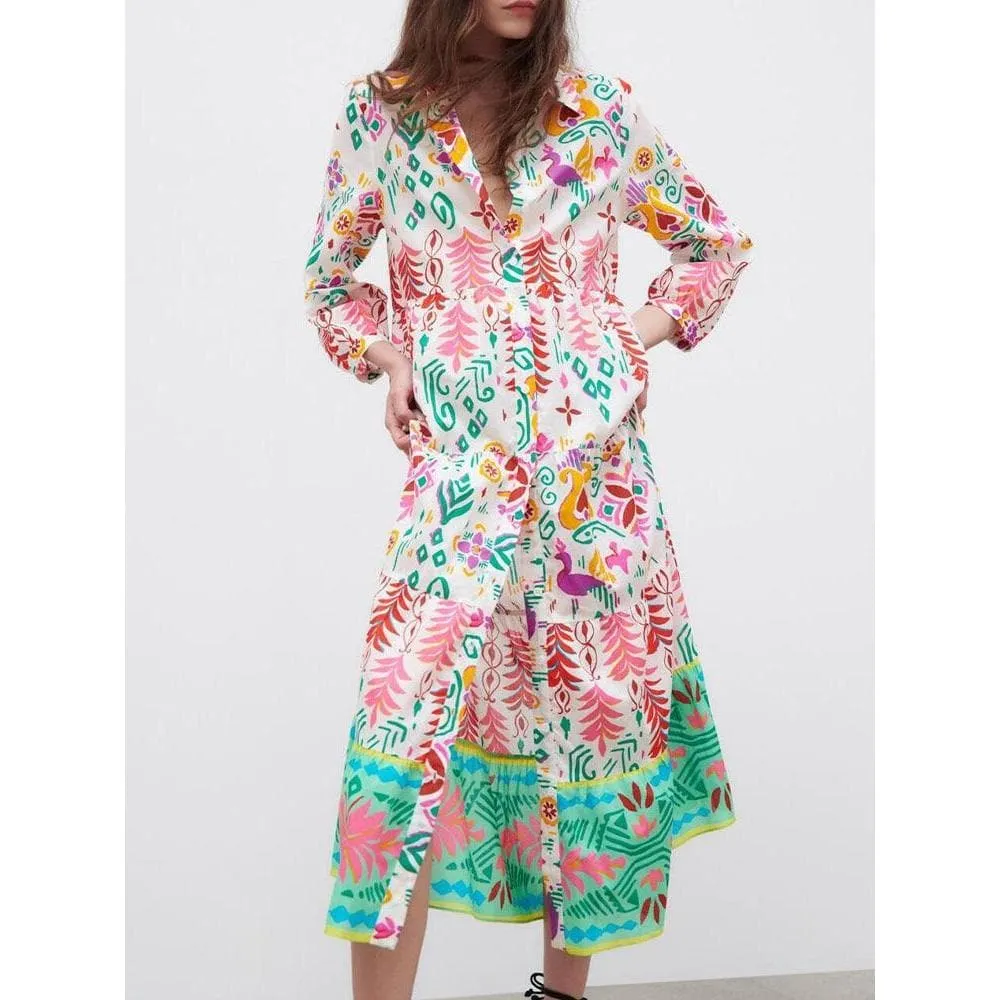 SWEET PRINTED LONG DRESS