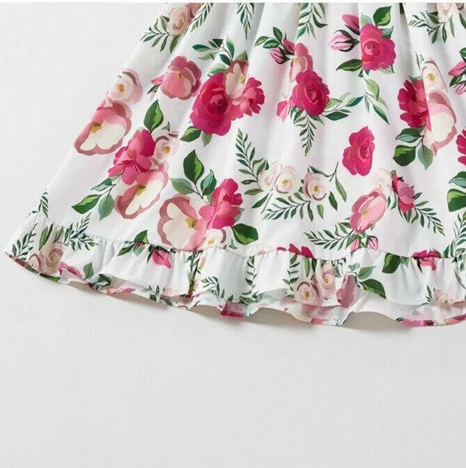 Toddler Girls Dusty Pink Floral Print Dress