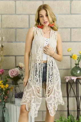 UMA CROCHET SLEEVELESS SHRUG CARDIGAN