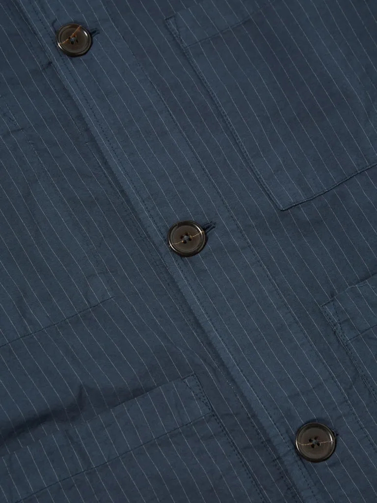 Universal Works Coverall Jacket in Nearly Pinstripe Navy